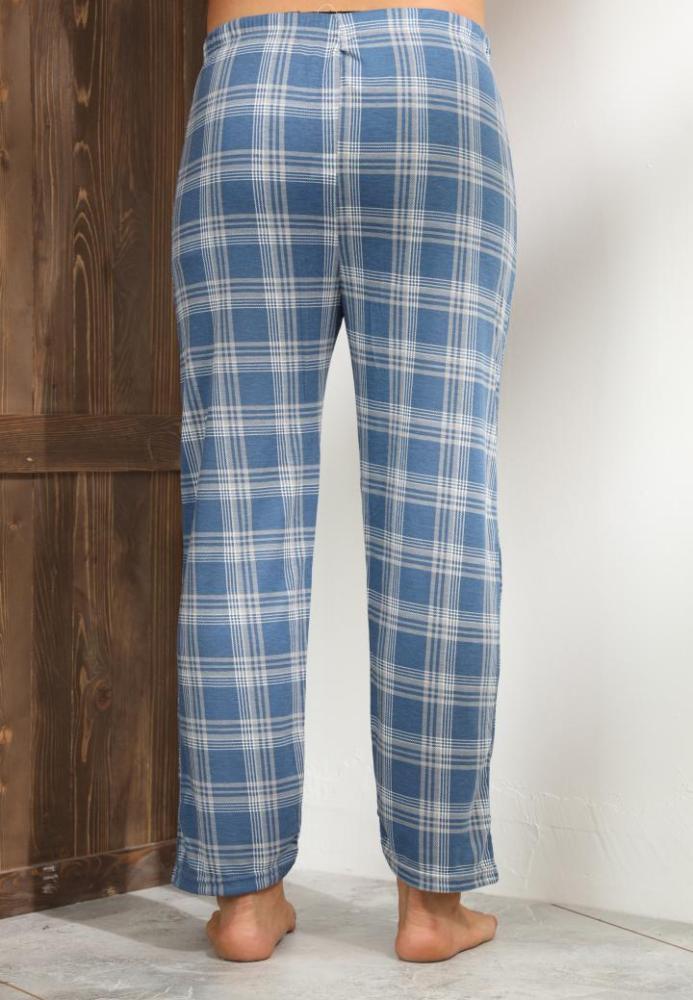 Pantaloni de Pijama ,Big Size ,Barbati,Culoare Albastru cu Gri ,Engros